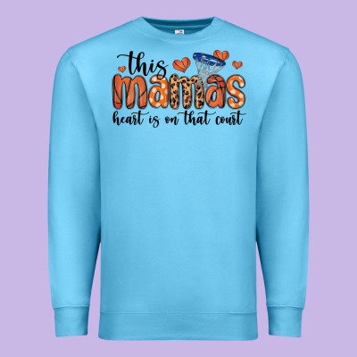 This Mamas Heart Is On That Court Premium Sweatshirt Designed By Maliassmallbusiness