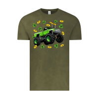 Vintage Olive Monster truck st patricks day Vintage Tee - Neo Western