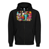 Black p.e. teacher coffee cups Zipper Hoodie - NancyCooperArtShop