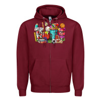 Burgundy p.e. teacher coffee cups Zipper Hoodie - NancyCooperArtShop
