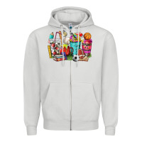 Dove Grey p.e. teacher coffee cups Zipper Hoodie - NancyCooperArtShop