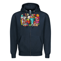 Navy p.e. teacher coffee cups Zipper Hoodie - NancyCooperArtShop