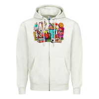 Oatmeal Heather p.e. teacher coffee cups Zipper Hoodie - NancyCooperArtShop