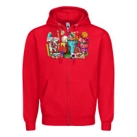 Red p.e. teacher coffee cups Zipper Hoodie - NancyCooperArtShop