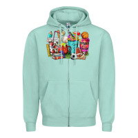 Seafoam p.e. teacher coffee cups Zipper Hoodie - NancyCooperArtShop