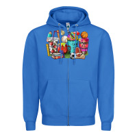 True Royal p.e. teacher coffee cups Zipper Hoodie - NancyCooperArtShop