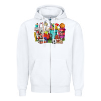 White p.e. teacher coffee cups Zipper Hoodie - NancyCooperArtShop