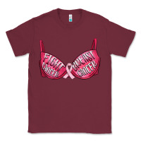 Burgundy Fight cancer breast cancer bra Classic Tee - Artiststas