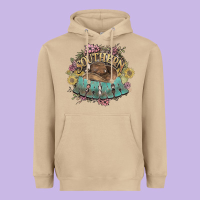 Southern Nana Western Flowers Heavyweight Hoodie Designed By Nancycooperartshop