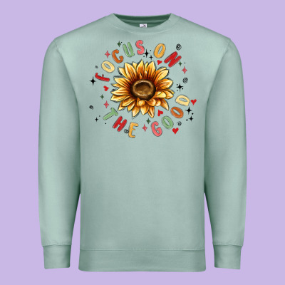 Focus On The Good Premium Sweatshirt Designed By Maliassmallbusiness
