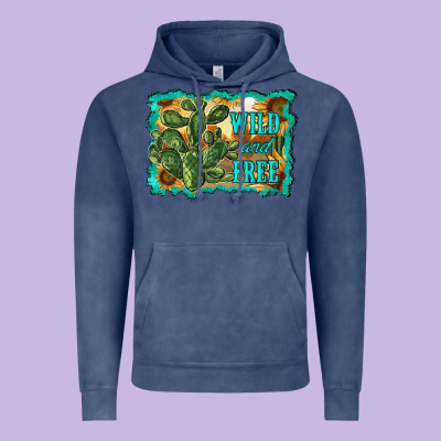 Wild And Free Cactus Vintage Hoodie Designed By Ranaportraitstore