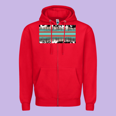 Western Cowhide Serape Sunflower Mama License Plate Zipper Hoodie Designed By Barkaloodesign