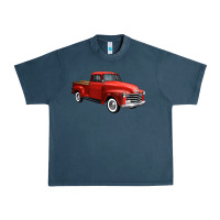 Midnight Navy western red truck right 34 view 1 Urban Heavy Tee - FaDigitalArtStudio