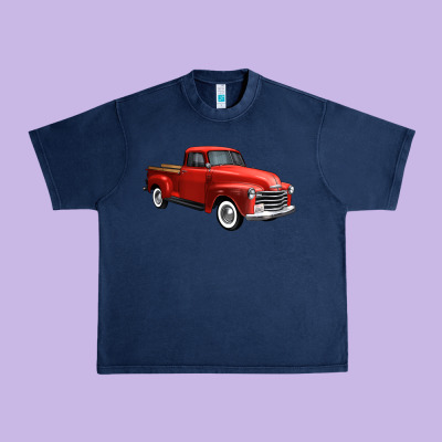 Western Red Truck Right 34 View 1 Urban Heavy Tee Designed By Fadigitalartstudio