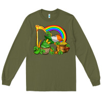 Army Green st patricks day  rainbow shamrocks Long Sleeve Tee - AdoDesignShop