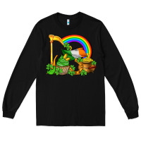 Black st patricks day  rainbow shamrocks Long Sleeve Tee - AdoDesignShop