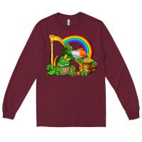 Burgundy st patricks day  rainbow shamrocks Long Sleeve Tee - AdoDesignShop