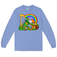Colony Blue st patricks day  rainbow shamrocks Long Sleeve Tee - AdoDesignShop