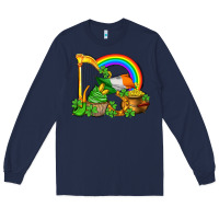 Navy st patricks day  rainbow shamrocks Long Sleeve Tee - AdoDesignShop