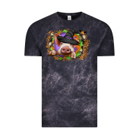 Cloud Black halloween pig Vintage Tee - CowhideDigitalArt
