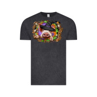 Vintage Black halloween pig Vintage Tee - CowhideDigitalArt