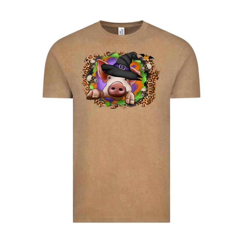 Halloween Pig Vintage Tee by CowhideDigitalArt | Teevron