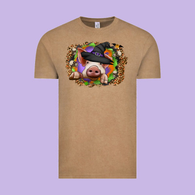 Halloween Pig Vintage Tee Designed By Cowhidedigitalart