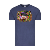 Vintage Denim halloween pig Vintage Tee - CowhideDigitalArt