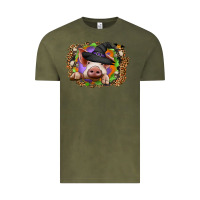 Vintage Olive halloween pig Vintage Tee - CowhideDigitalArt