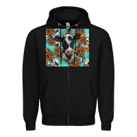 Black western black and white cow Zipper Hoodie - BarkalooDesign