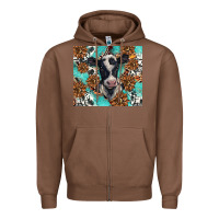 Chestnut western black and white cow Zipper Hoodie - BarkalooDesign
