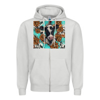 Dove Grey western black and white cow Zipper Hoodie - BarkalooDesign