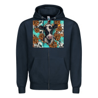 Navy western black and white cow Zipper Hoodie - BarkalooDesign