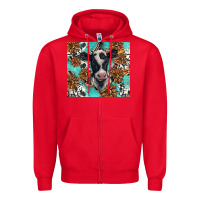 Red western black and white cow Zipper Hoodie - BarkalooDesign