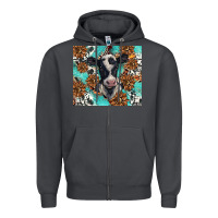 Smoke western black and white cow Zipper Hoodie - BarkalooDesign