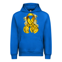 Cobalt Childhood Cancer yellow ribbon with boxing gloves Urban Hoodie - NancyCooperArtShop