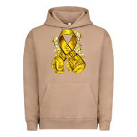 Pigment Burro Childhood Cancer yellow ribbon with boxing gloves Urban Hoodie - NancyCooperArtShop