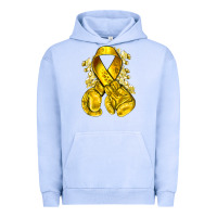 Childhood Cancer Yellow Ribbon With Boxing Gloves Urban Hoodie | Teevron