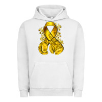 Pigment Lunar Rock Childhood Cancer yellow ribbon with boxing gloves Urban Hoodie - NancyCooperArtShop