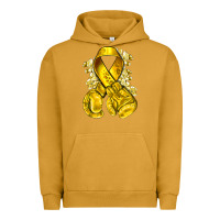 Pigment Peanut Butter Childhood Cancer yellow ribbon with boxing gloves Urban Hoodie - NancyCooperArtShop
