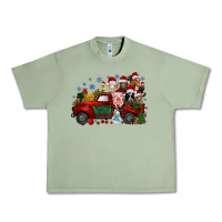 Oil Green christmas farm animals truck Urban Heavy Tee - RacoonDesign