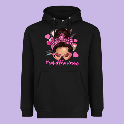 Small Business Messy Bun Heavyweight Hoodie Designed By Nancycooperartshop