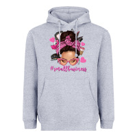 Heather Grey small business messy bun Heavyweight Hoodie - NancyCooperArtShop
