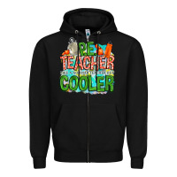 Black pe teacher but cooler Zipper Hoodie - NancyCooperArtShop