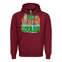 Burgundy pe teacher but cooler Zipper Hoodie - NancyCooperArtShop