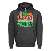 Charcoal Heather pe teacher but cooler Zipper Hoodie - NancyCooperArtShop