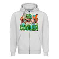 Dove Grey pe teacher but cooler Zipper Hoodie - NancyCooperArtShop