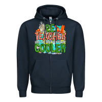 Navy pe teacher but cooler Zipper Hoodie - NancyCooperArtShop