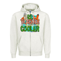 Oatmeal Heather pe teacher but cooler Zipper Hoodie - NancyCooperArtShop