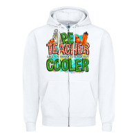 White pe teacher but cooler Zipper Hoodie - NancyCooperArtShop